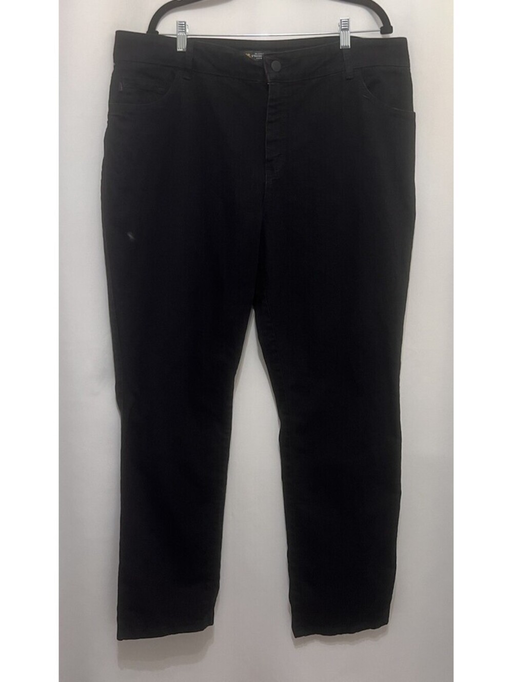 Lee Plus Jeans Womens 20W Long Black High Rise Relaxed Fit Straight Leg